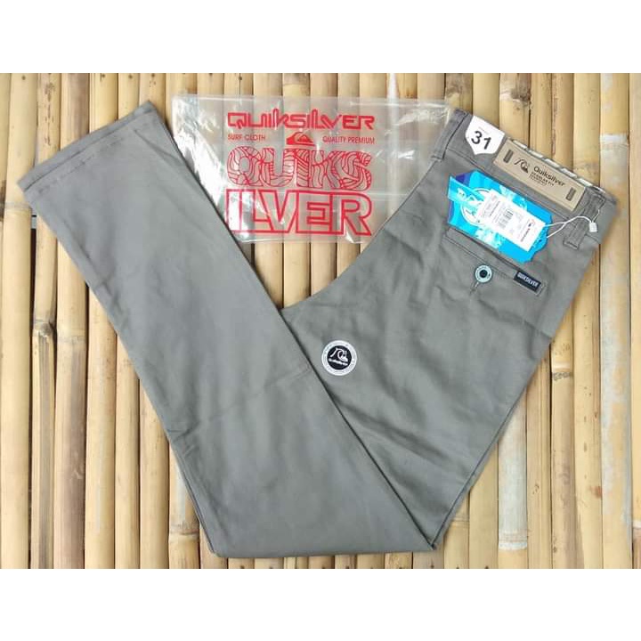 Celana Chino Pria Panjang Abu Abu Quicksilver premium full acc