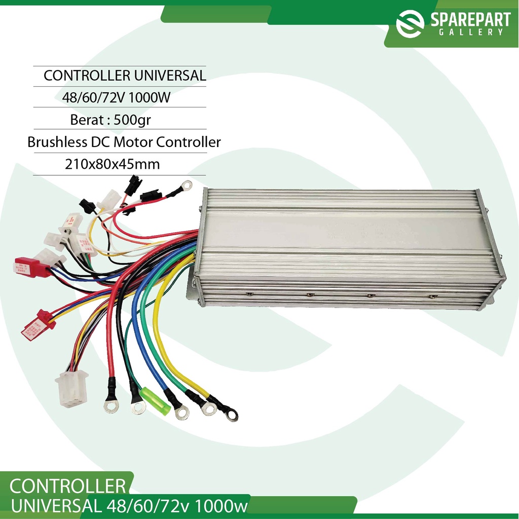 Controller universal bldc 48/60v 1000w motor, skuter dan sepeda listrik