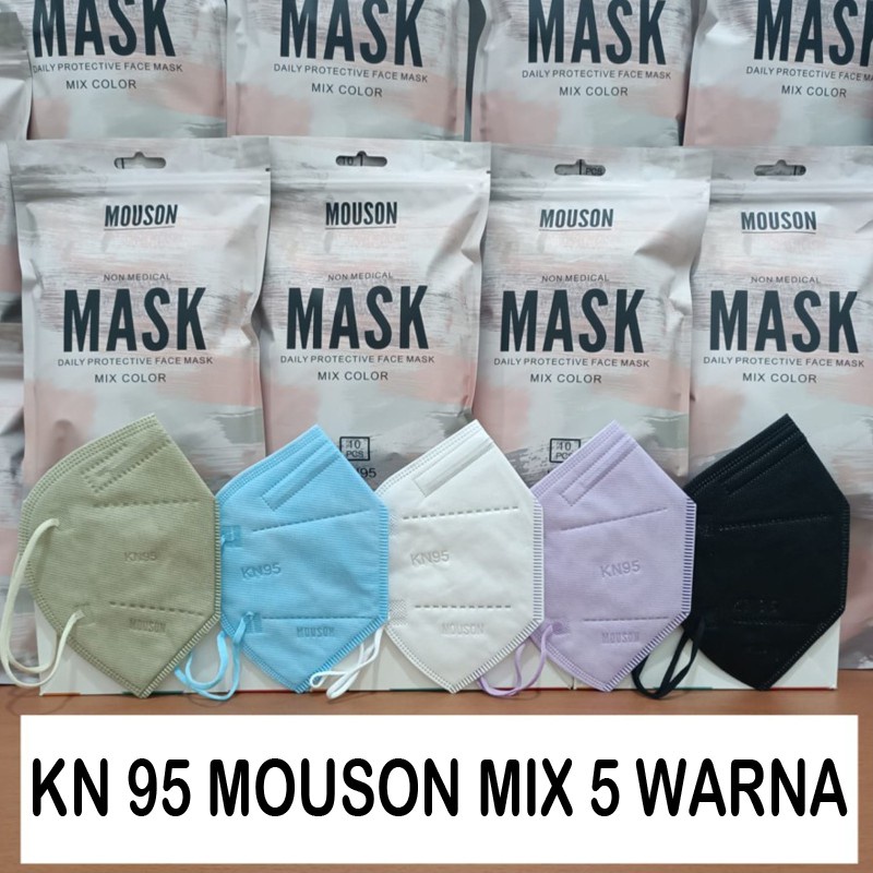 Masker Mouson kn95 Masker Earloop 1pack isi 10pcs Masker n95 Warna Mix Kn 95 Disposable Mask