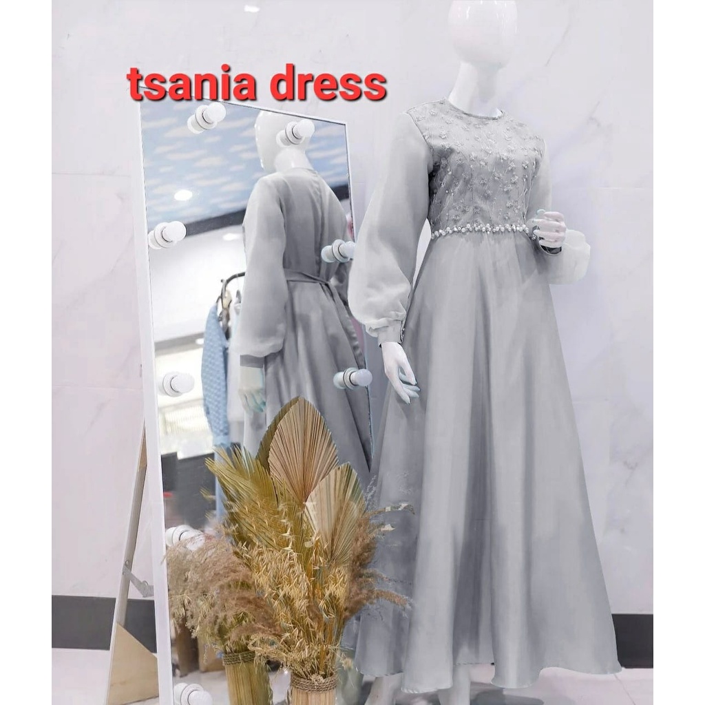 PCS MAXY TSANIA 3 UKURAN L XL XXL FASHION PAKAIAN WANITA DRESS GAMIS MAXI BAHAN TILE MUTIARA ED