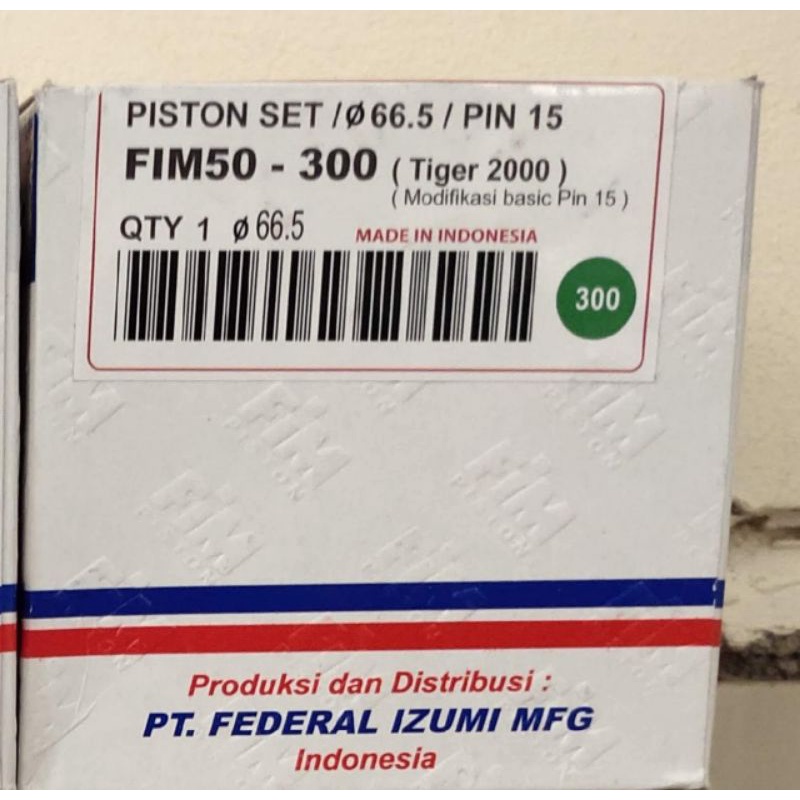 Piston Kit FIM Tiger FIM50 STD OS 0/50/100/150/200/250/300-os.300 (66.5)
