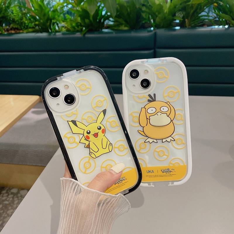 Casing iPhone 11 12 13 Pro MAX X XR XS MAX 7 8 Plus Motif pikachu kada duck 2 in 1