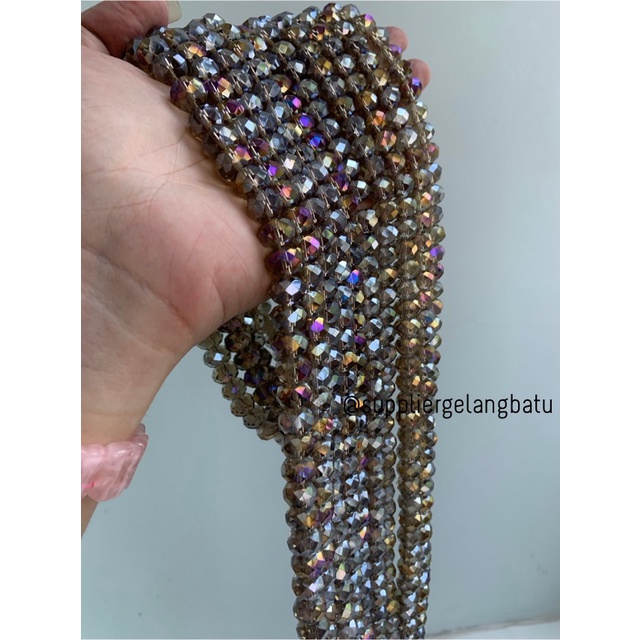 Crystal Ceko 12mm cream quartz donat kristal kuarsa champagne krem acc bahan kalung gelang anting strap mask kerajinan tangan craft citayam fashion week etink vintage elegan bali manik crystal