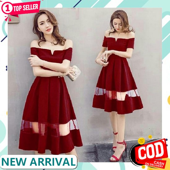 Dress Pesta / Dress Kombi Batik/ Gadia - 5/ Dress Natal / Dres Formal / Dress Batik Gaun Gereja Mura