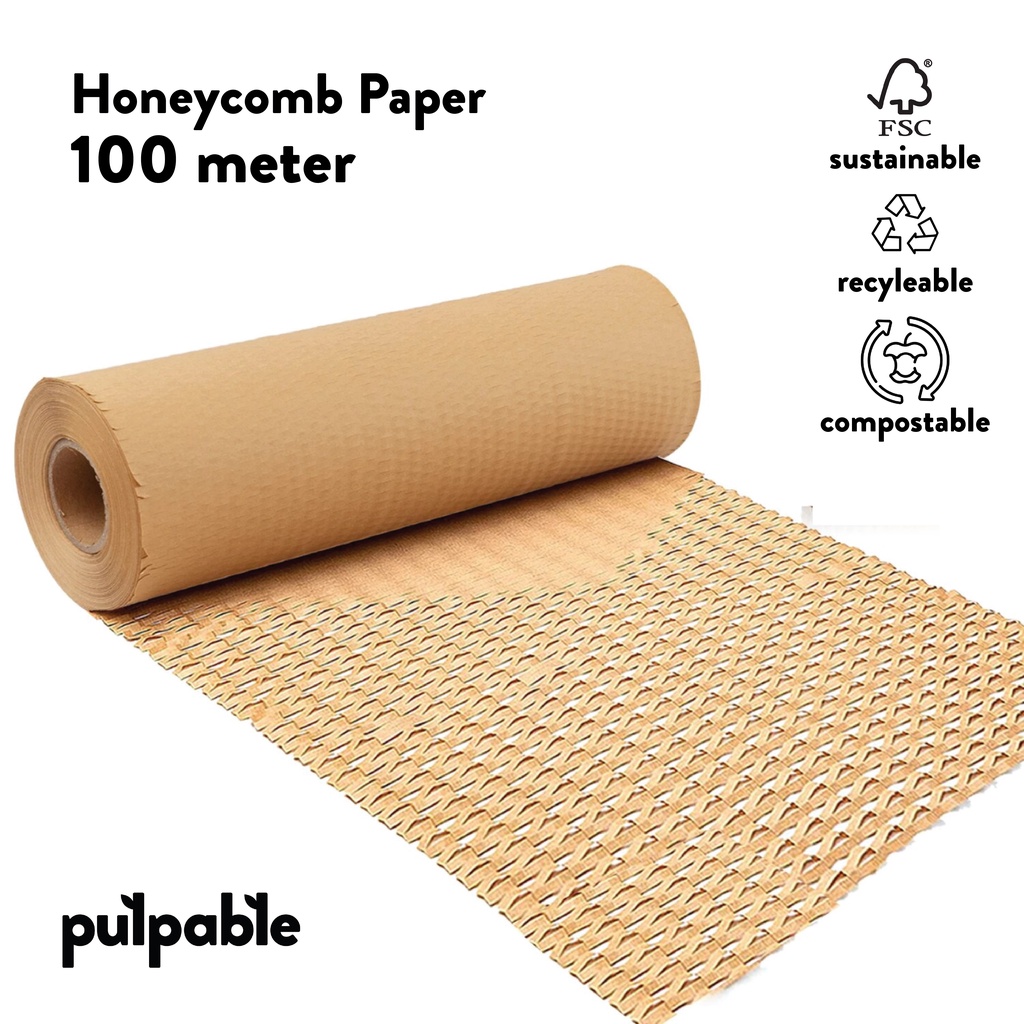 

Pulpable Honeycomb Paper Wrap 100M -Eco Friendly Packaging Bubble Wrap 100 meter