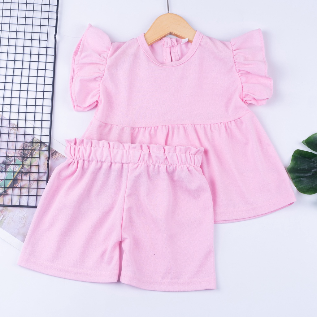 Set Baju Anak Perempuan Lucu / Set RUFFLE Bonia Anak Perempuan / Setelan Baju Anak Perempuan HARIAN MURAH MERIAH