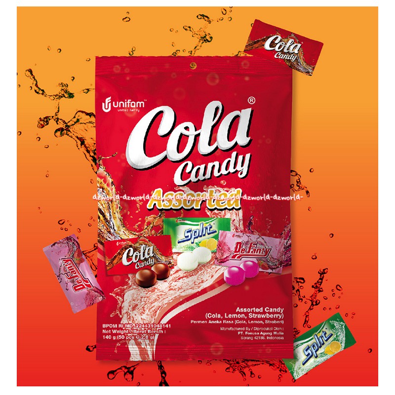 Cola Candy Assorted 125gr Cola Lemon Strawberry Permen Rasa Coca Cola Koka Kola Sprite Cocacola