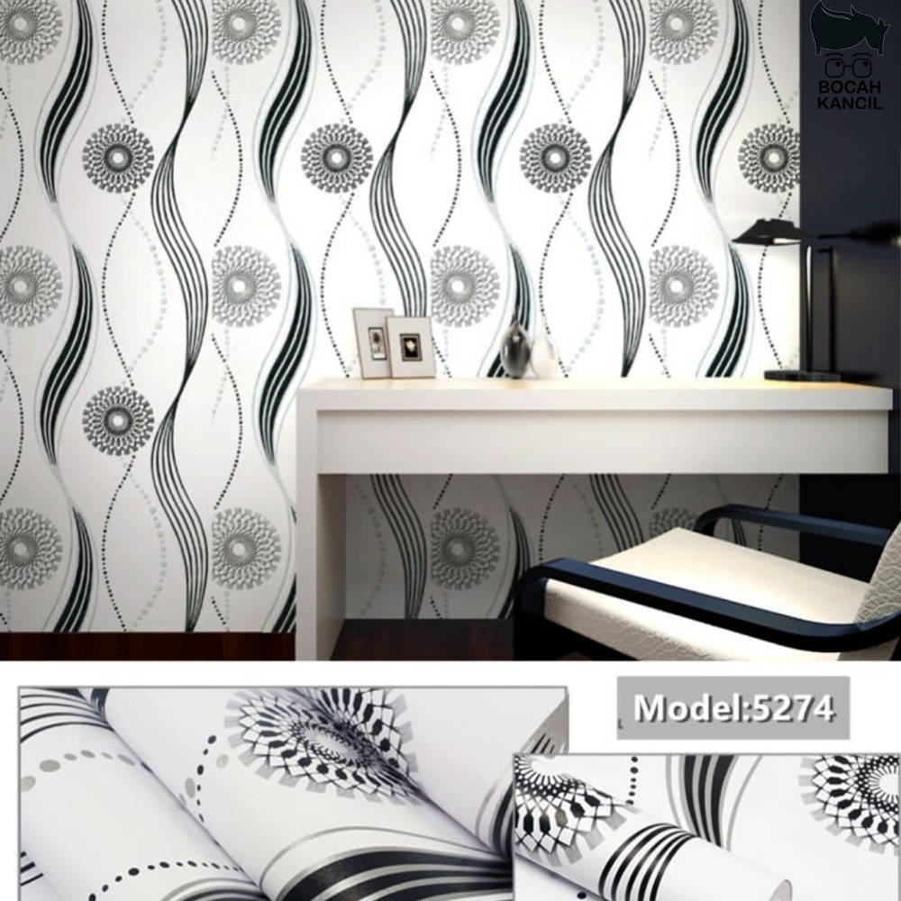 Wallpaper Dinding / Wallpaper Dinding Kamar Tidur / Sticker Tembok Kamar /  Motif Polkadot Cakra