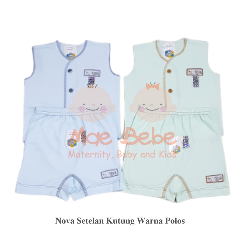 [Size Newborn] Nova Baby Polos Warna Setelan Kutung Celana Pendek