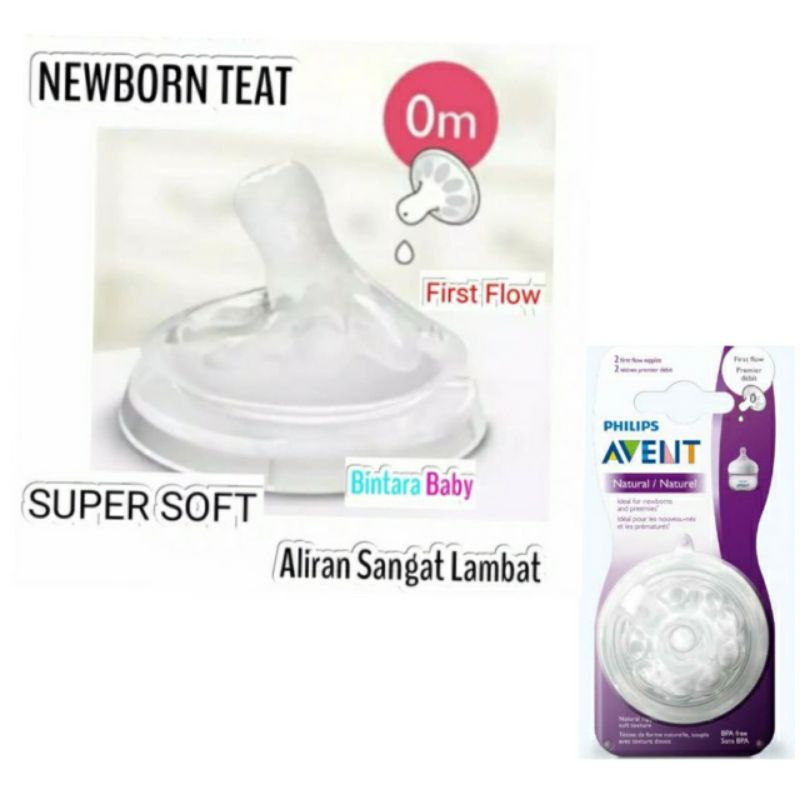 Philips Avent Newborn Baby Bottle / Botol Susu Kaca Avent 60ml Nipple Newborn Philips Avent Size 0