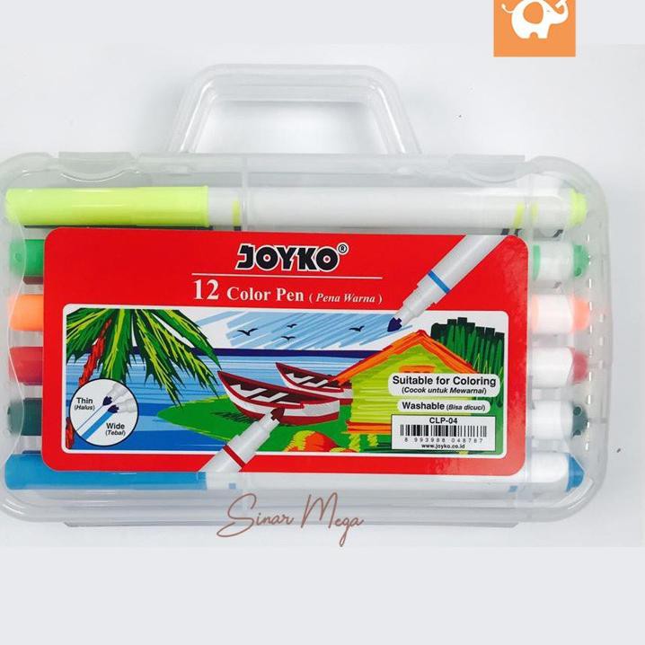 

JG9 Joyko Spidol 12 warna bisa dicuci / Washable Color Pen Marker CLP-04 Ready stock