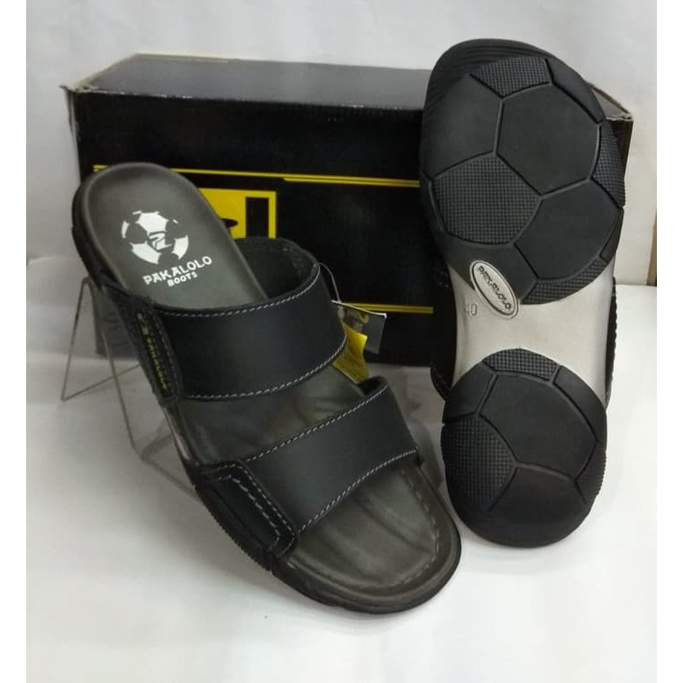Sandal kulit pakalolo boots N2321 hitam sendal casual pria original - Hitam