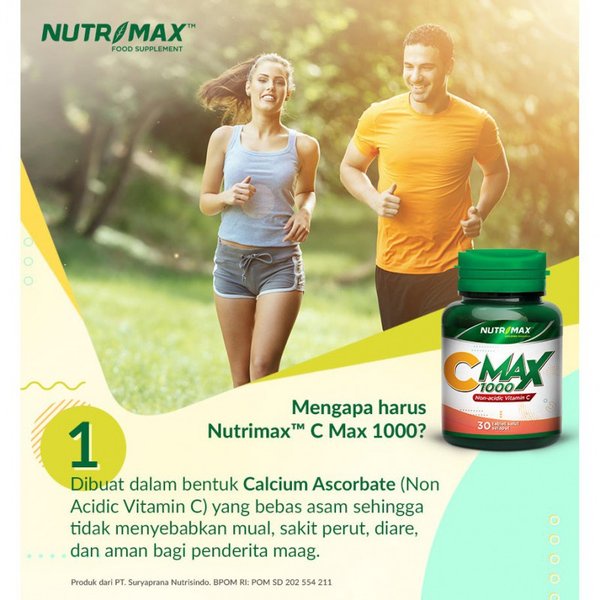 Nutrimax C MAX 1000 Isi 30 / Nutrimax Vitamin C CMAX 1000 mg / Vitamin Daya Tahan Tubuh