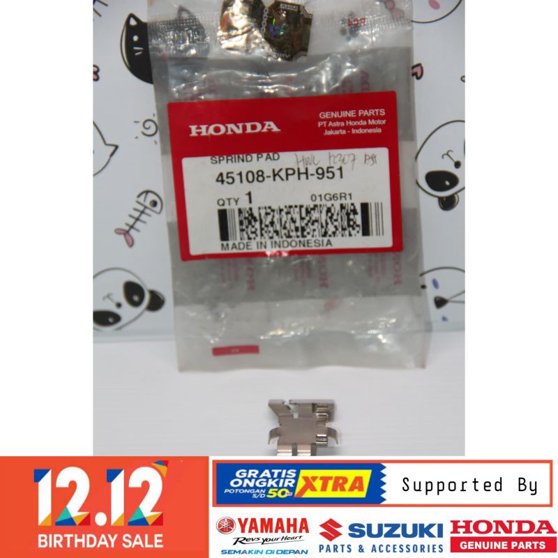 DIJAMIN ASLI PLAT TAHANAN KALIPER KAMPAS REM DEPAN HONDA VARIO CB150 ORIGINAL BERKUALITAS