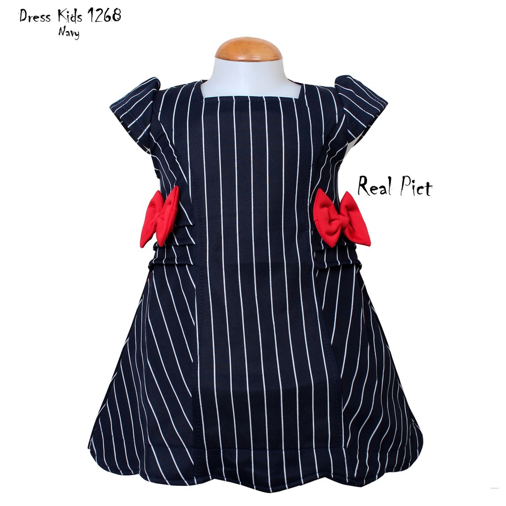 dress kids 1268 pita/terusan anak/dress anak/dress scuba anak/baju pita anak