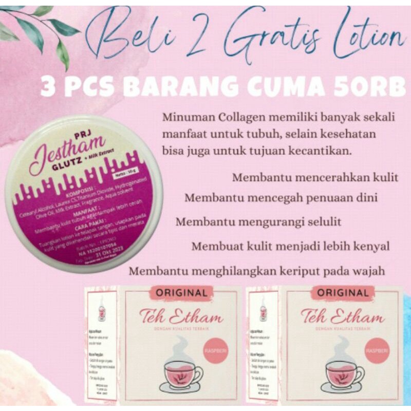 2pcs Teh Collagen Etham Gratis Lotion Jestham