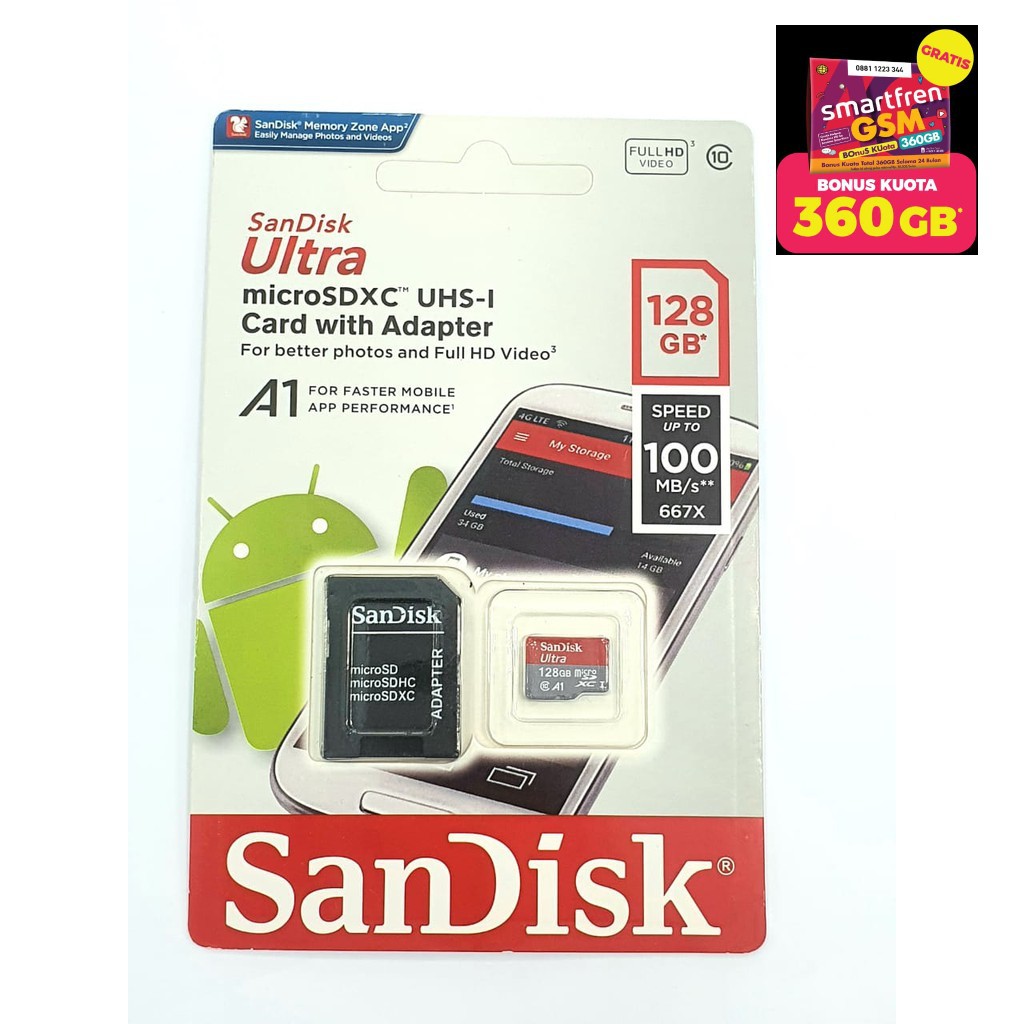 MICRO SD SANDISK 128GB ULTRA100MB/S - MICROSD 128 GB 100