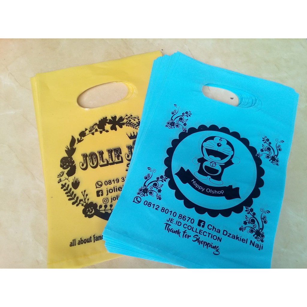 

Kantong Plastik Sablon / Ukuran 20 x 30 / plastik sablon / olshop / packing olshop / shopping bag