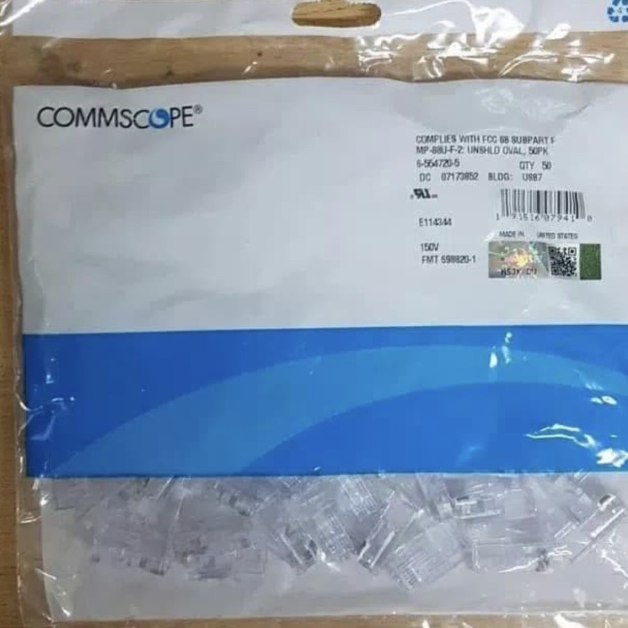 konektor rj45 Commscope AMP connector CAT5e ORIGINAL 50pcs-bag/rj45 amp comscope