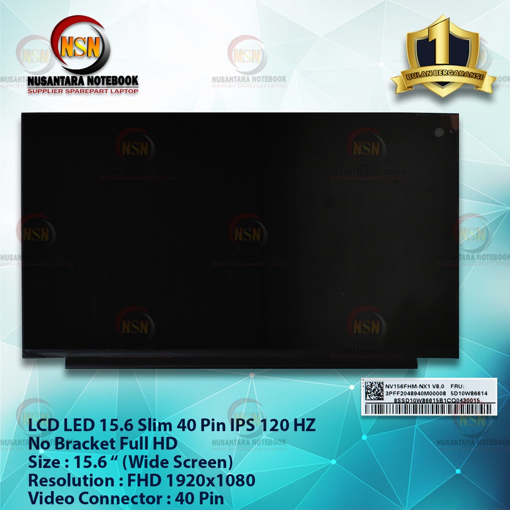 LCD LED 15.6 Slim 40Pin IPS 120 HZ No Bracket Full HD