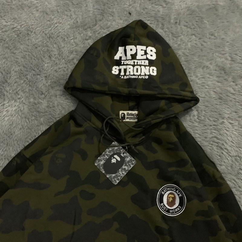 Sweater Hoodie Bape Bathing Ape Strong Together Camo Fulltag &amp; Lebel