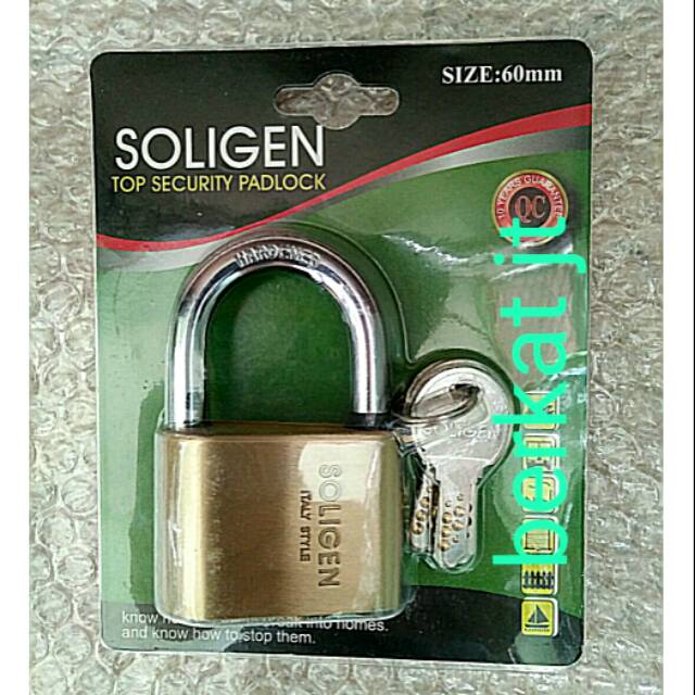 GEMBOK KUNINGAN ASLI 60 PENDEK/GEMBOK SOLIGEN/GEMBOK PER/GEMBOK PAGAR