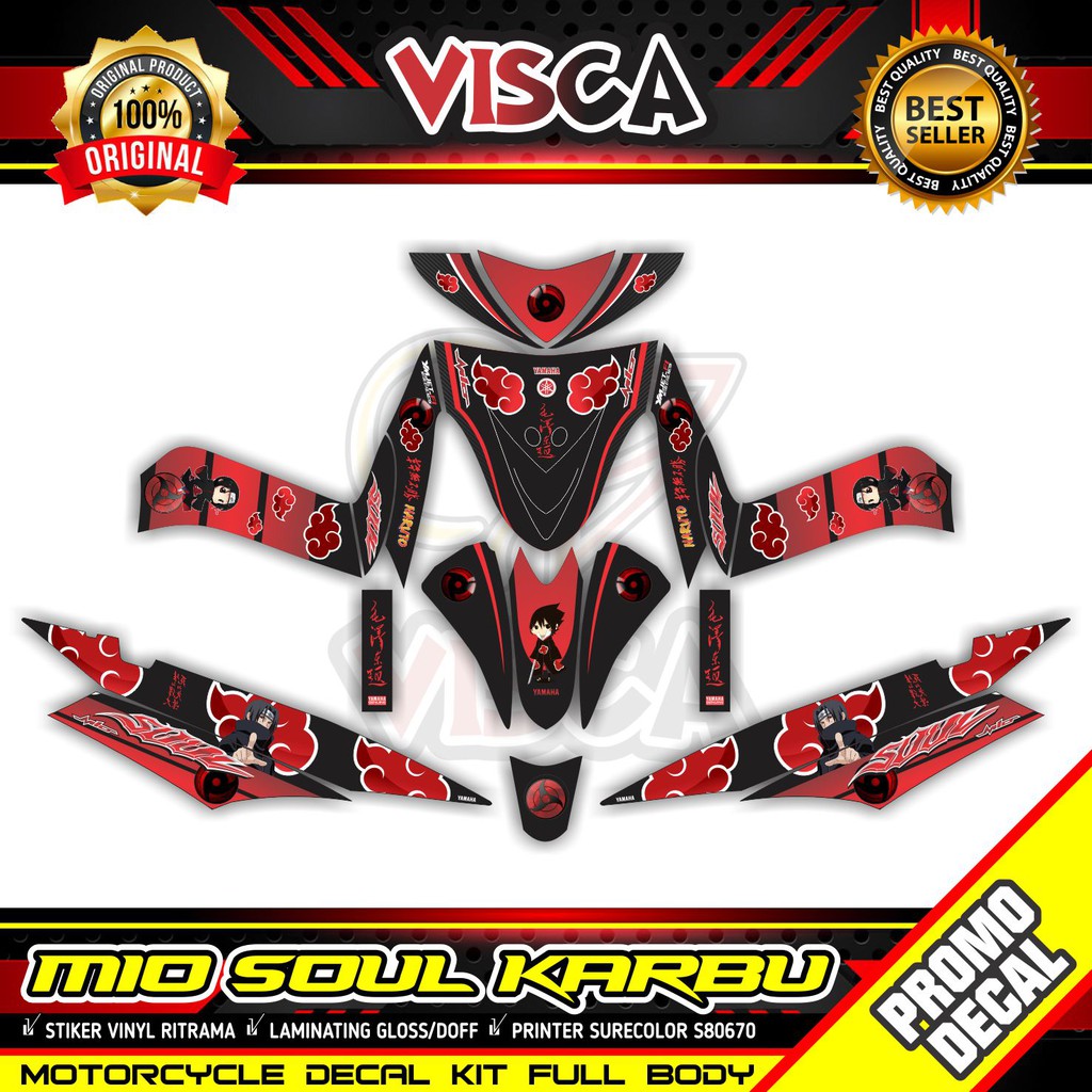 Decal Mio Soul Karbu Full Body Stiker Mio Soul Karbu Variasi Keren Striping Mio Soul Karbu Variasi D