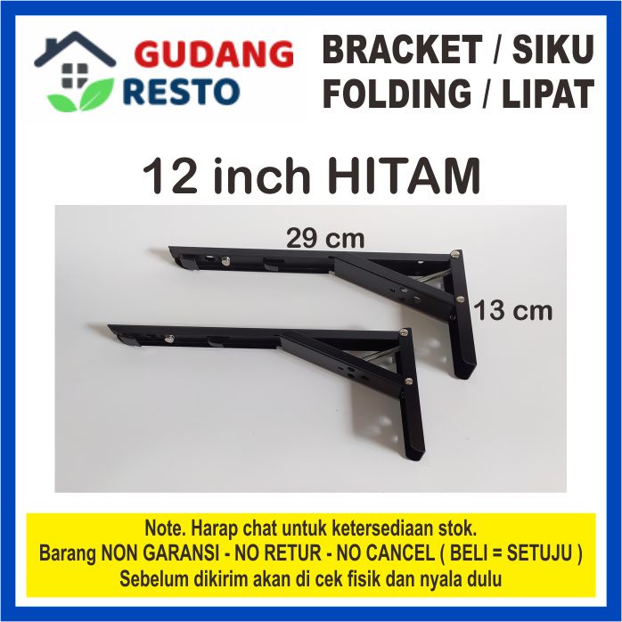 SIKU LIPAT MINIMALIS / BRACKET FOLDING 12&quot; / 12 INCH / 30 CM ENGSEL / RAK / MEJA / DINDING