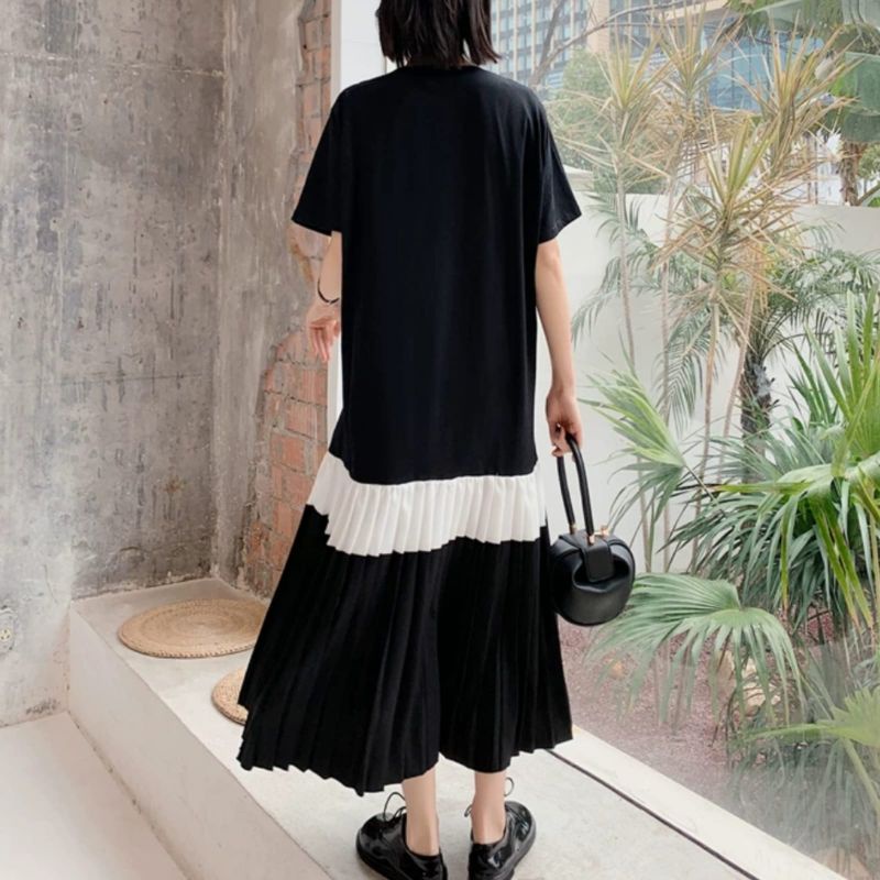 MDLV ~ 83810# Hanako Drop Waist Dress Loose Dress Big Size Dress Premium Fashion Import