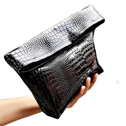 LUXTHER - DOMPET PESTA WANITA CROCO KILAP MAGNET CLUTCH IMPORT MURAH