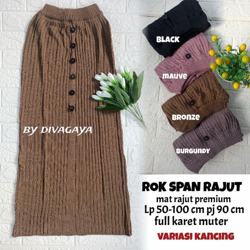 ROK RAJUT SPAN KANCING LP 50-100 CM PJ 90 CM