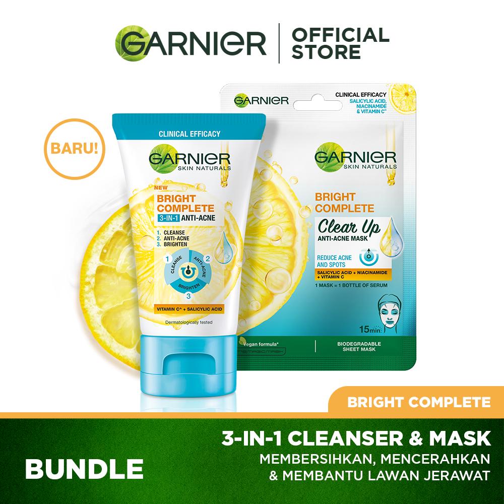 Jual Garnier Bright Complete Anti-Acne Kit Skin Care - Facial Wash