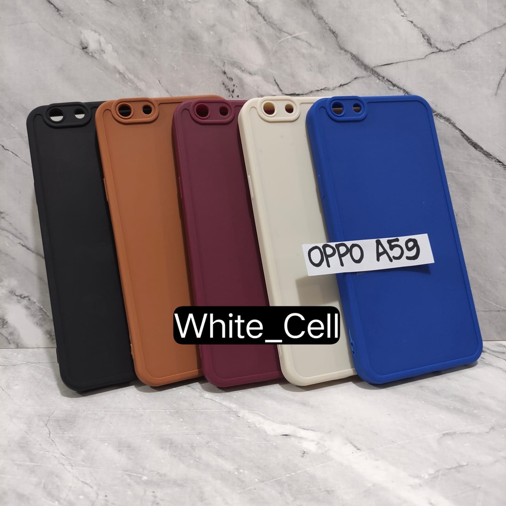 SoftCase ProCamera Silicon Matte Case Full Cover Oppo F1s  A59 F3  F7 Neo 9 A37 A59 A39 Realme C2 A1K White_Cell