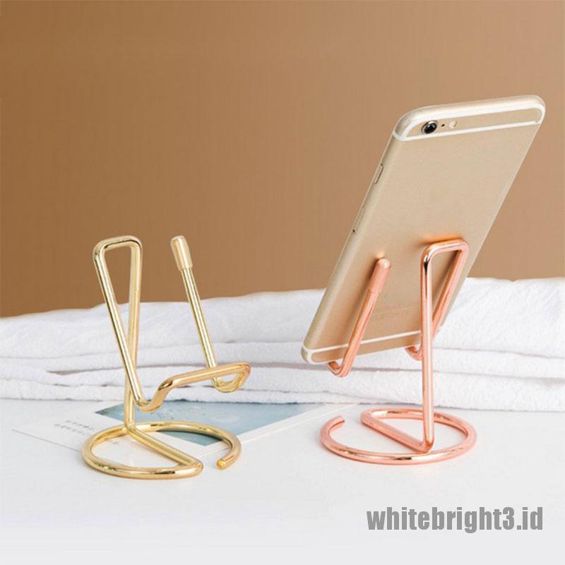 &lt; White3 &gt; Stand Display Handphone / Tablet Bahan Besi Tempa Gaya Nordic