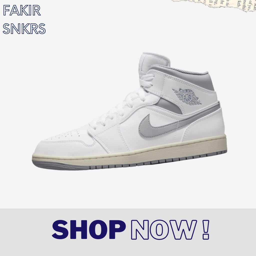 AIR JORDAN 1 MID WHITE SMOKE GREY