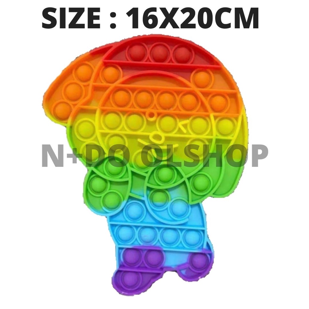 Pop It Jumbo FIDGET TOY Mainan Anak Karakter BTS Rainbow Ukuran 20 cm-CHIMMY