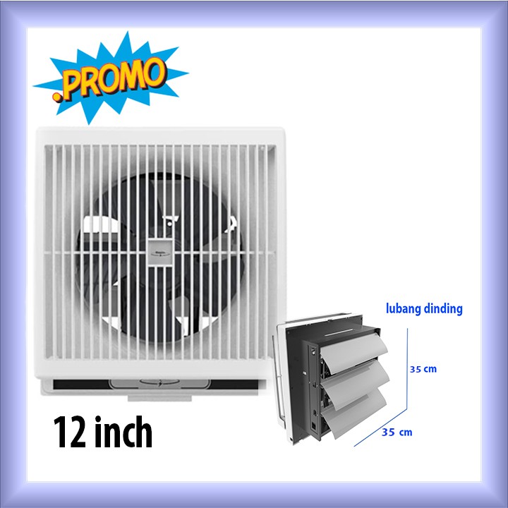 MASPION MV-300 NEX Wall Exhaust/Hexos/Heksos Fan Dinding 12 (30 cm) Ventilasi Lubang Tembok 35x35 cm