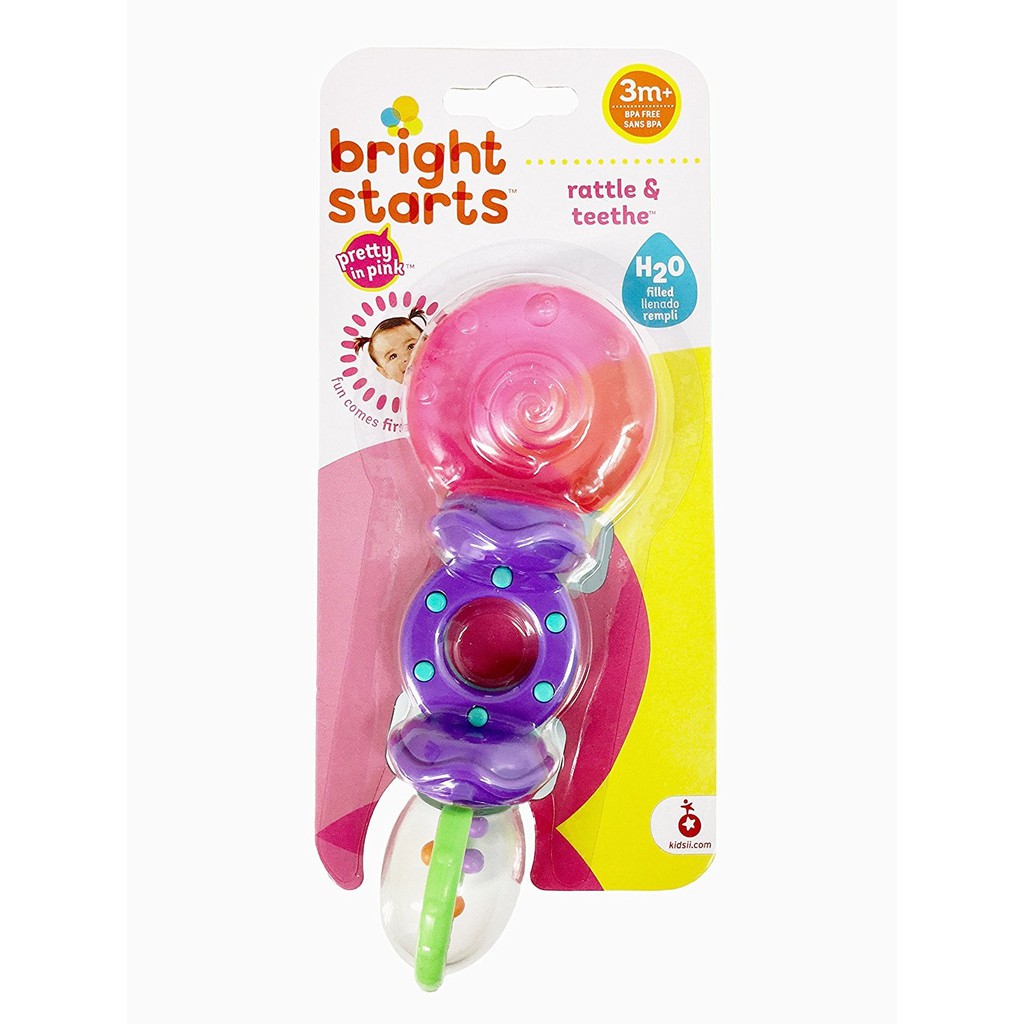 Bright Starts Rattle and Teether Lollipop Pink