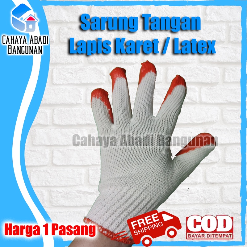 Sarung Tangan Lapis Karet | Kaos Tangan Angkat Kaca Alat Safety