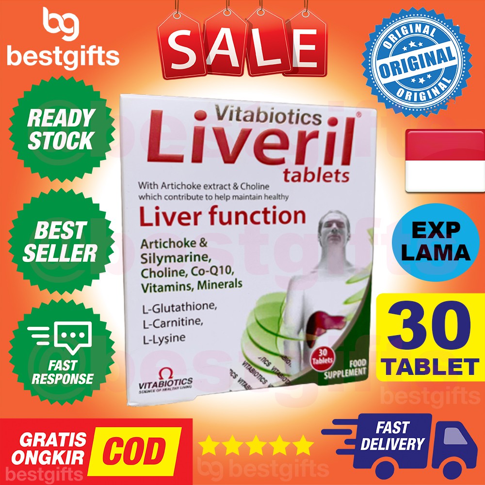 VITABIOTICS LIVERIL LIVER FUNCTION ARTICHOKE EXTRACT CHOLINE SILYMARINE COQ10 VITAMIN HATI 30 TABLET