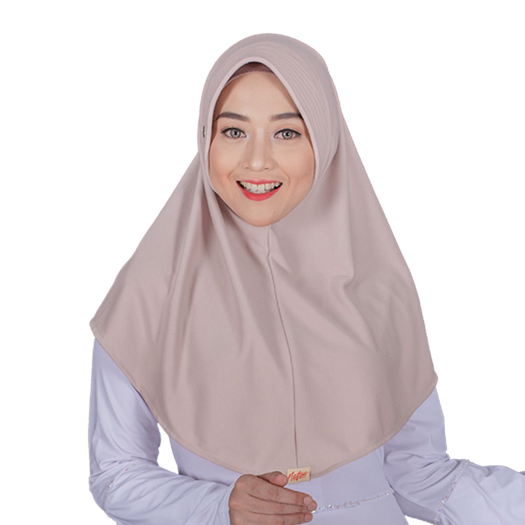 KERUDUNG JILBAB Nafisa Asha size M Jilbab Instan Polos Bahan Kaos Premium | Hijab Instan Bergo Pad Antem