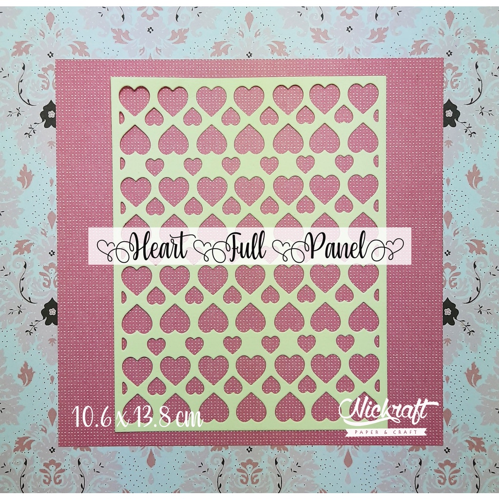 

HEART FULL PANEL - HIASAN SCRAPBOOK COVER LABEL KOTAK RECTANGLE