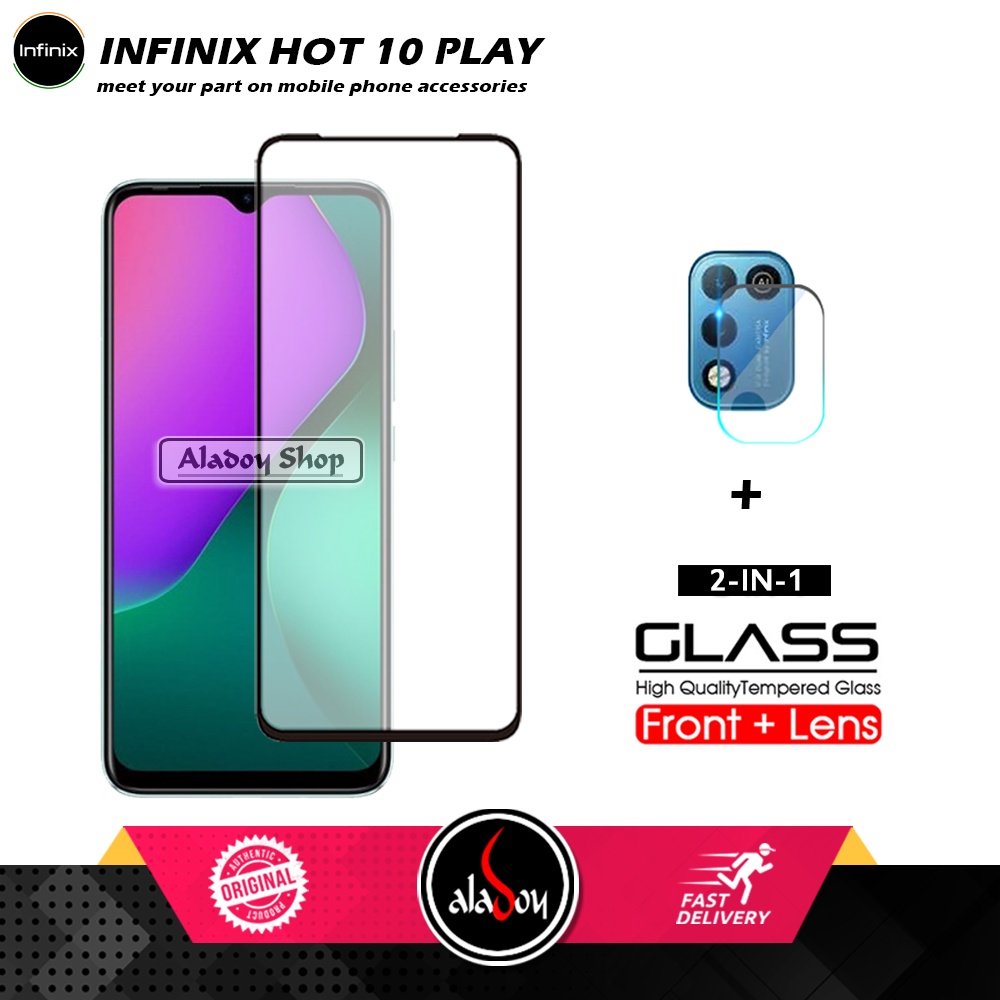 Temperd Glass Layar Infinix Hot 10 Play Free Tempered Glass Camera