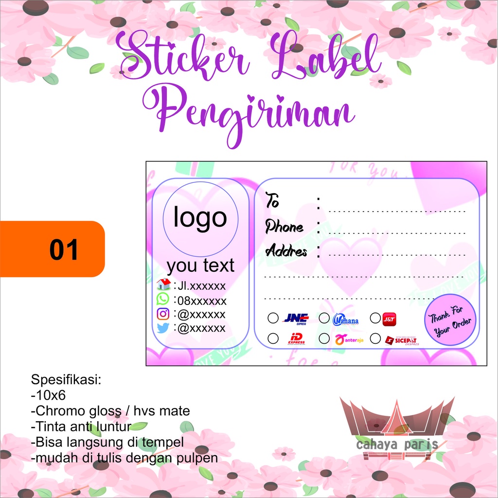 

Stiker pengiriman olshop custom 1 hari jadi