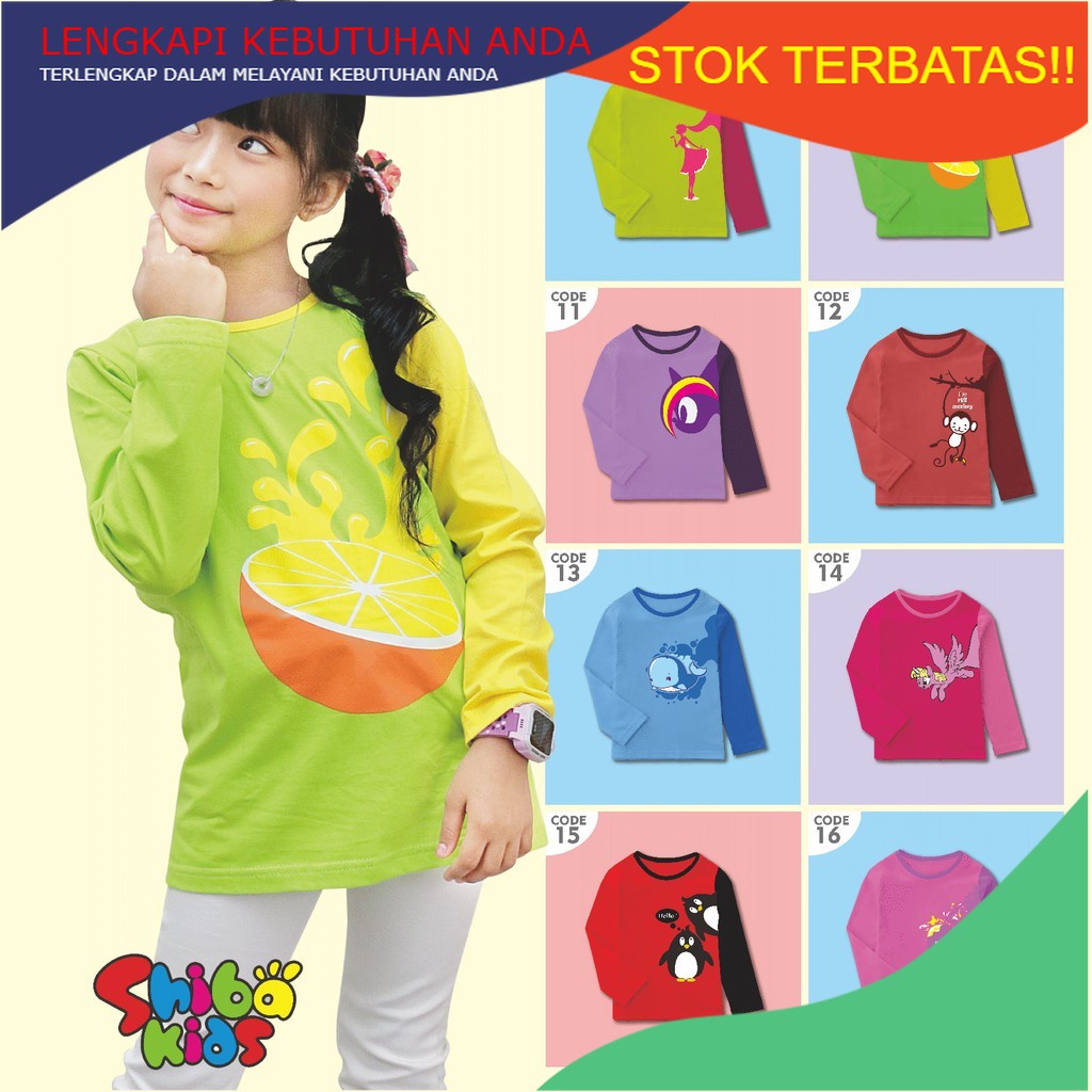 RAMADHAN SALE PROMO TERMURAH / Kaos Anak Perempuan Lengan Panjang / Kaos anak cewe long sleeve shirt