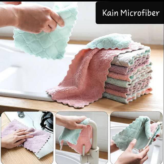 KAIN LAP DAPUR MICROFIBER / KAIN LAP PIRING / LAP MEJA / KAIN LAP ANTI MINYAK [JY]