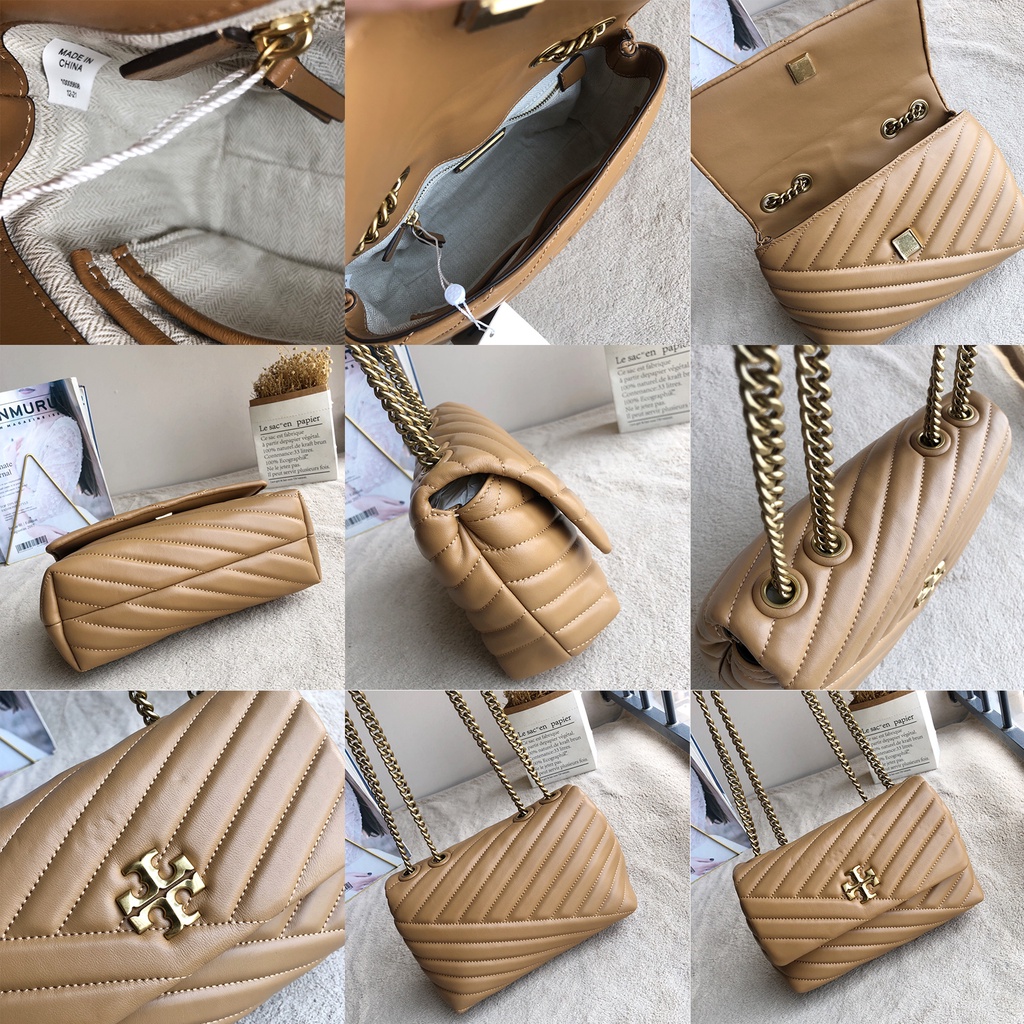 (SameDay Grab)  22cm Original TB sheepskin Kira Chevron 90452 Small ladies shoulder bag Crossbody bag