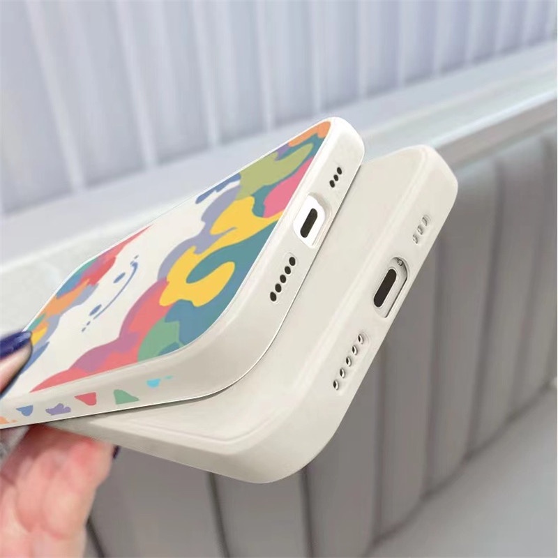 Casing OPPO A93 A5 A9 A31 A53 A33 A32 2020 Reno 5 Pro 3 A5s A3s A92 A72 A52 A55 F11 F9 Por Phone Case Smiley Watercolor Shell Silicon Soft TPU Fashion Casing Protection Anti-fall Back Cover-7