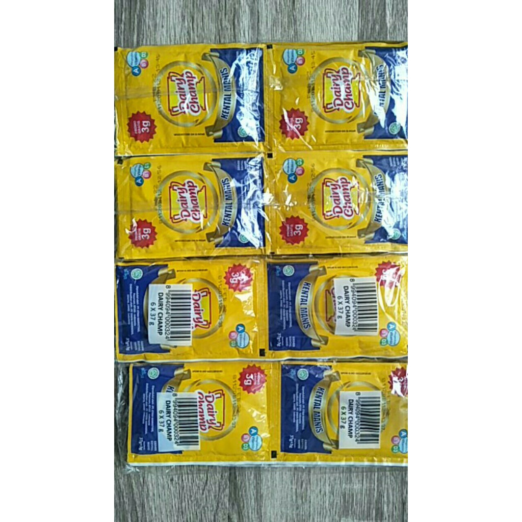 

DAIRY CHAMP SACHET KRIMER KENTAL MANIS 6x37gr