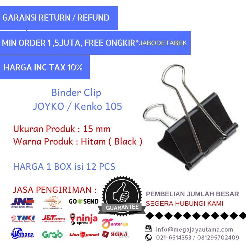 

Binder Clip / Klip / Penjepit Kertas 105 / 1 BOX 12 PCS